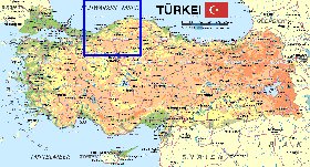 mapa de Turquia em alemao