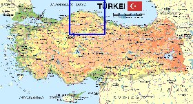 mapa de Turquia em alemao