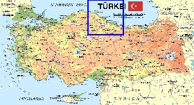 mapa de Turquia em alemao