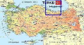 mapa de Turquia em alemao