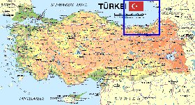 mapa de Turquia em alemao