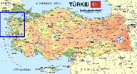 mapa de Turquia em alemao