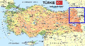 mapa de Turquia em alemao