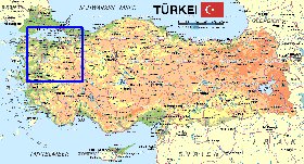 mapa de Turquia em alemao