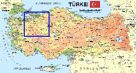 mapa de Turquia em alemao