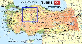 mapa de Turquia em alemao