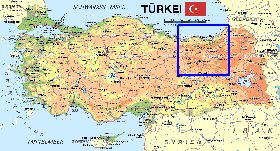 mapa de Turquia em alemao