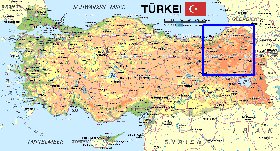 mapa de Turquia em alemao