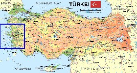 mapa de Turquia em alemao