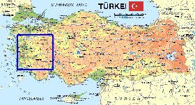 mapa de Turquia em alemao