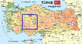 mapa de Turquia em alemao