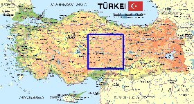 mapa de Turquia em alemao