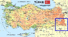 mapa de Turquia em alemao