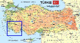 carte de Turquie en allemand