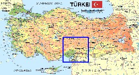 mapa de Turquia em alemao