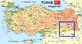 mapa de Turquia em alemao