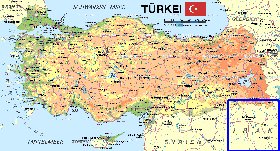 mapa de Turquia em alemao