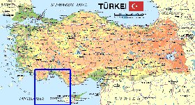 carte de Turquie en allemand