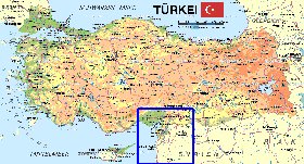 mapa de Turquia em alemao