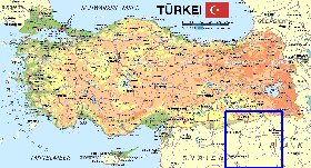 mapa de Turquia em alemao