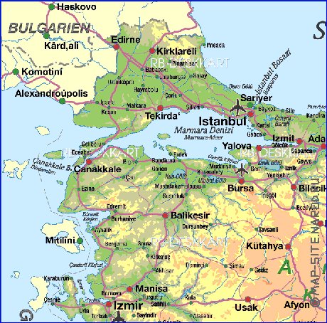 mapa de Turquia em alemao