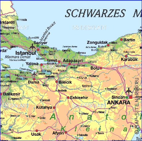 mapa de Turquia em alemao