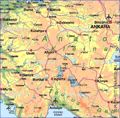 mapa de Turquia em alemao