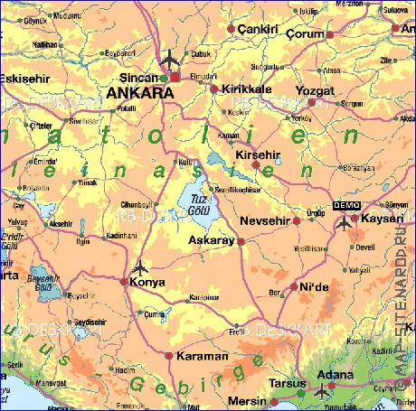 mapa de Turquia em alemao