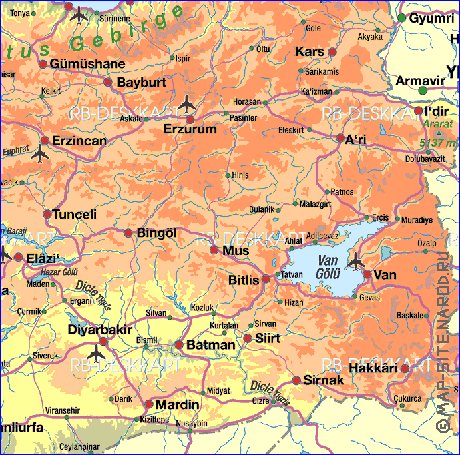 mapa de Turquia em alemao