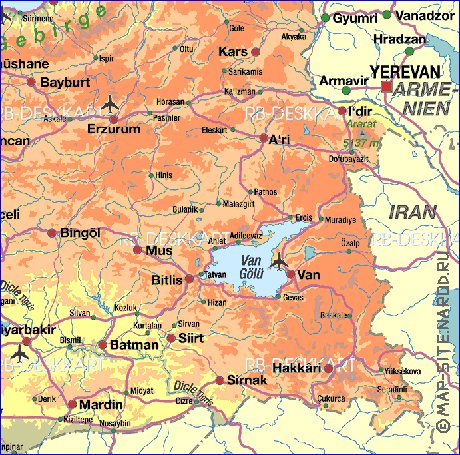 mapa de Turquia em alemao