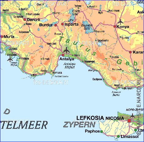 mapa de Turquia em alemao