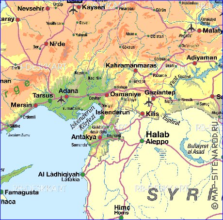 mapa de Turquia em alemao