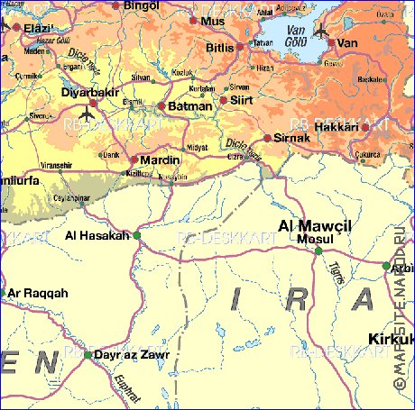 mapa de Turquia em alemao