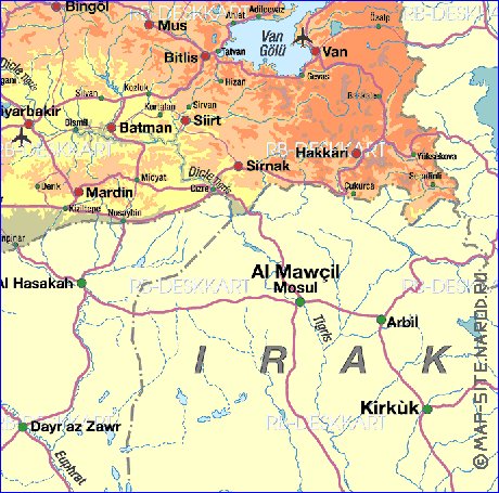 mapa de Turquia em alemao