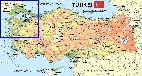 mapa de Turquia em alemao