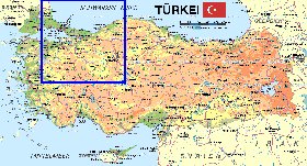 mapa de Turquia em alemao