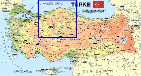 mapa de Turquia em alemao