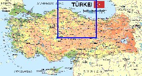 mapa de Turquia em alemao