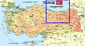 mapa de Turquia em alemao