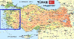 mapa de Turquia em alemao