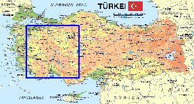 mapa de Turquia em alemao