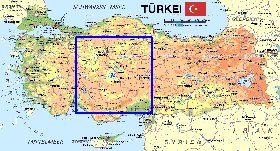 mapa de Turquia em alemao