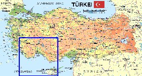 mapa de Turquia em alemao