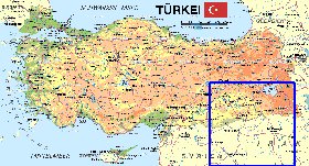 mapa de Turquia em alemao