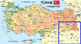 mapa de Turquia em alemao