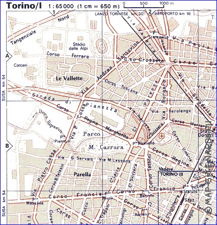 carte de Turin en italien