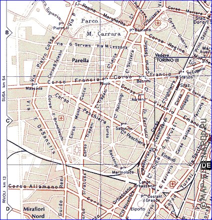 carte de Turin en italien