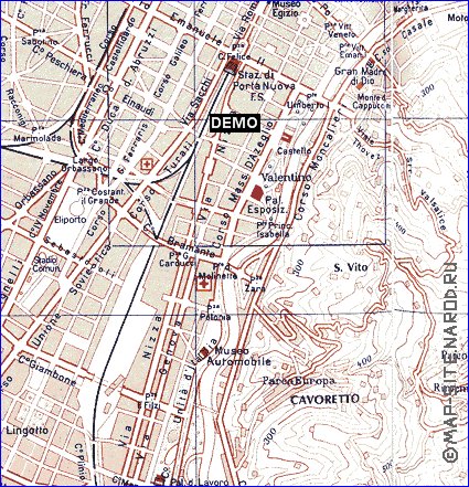 carte de Turin en italien