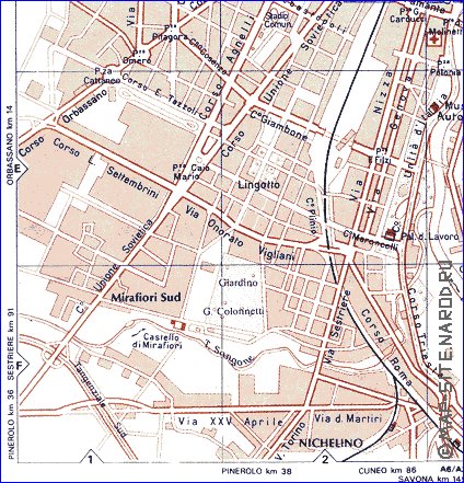 carte de Turin en italien